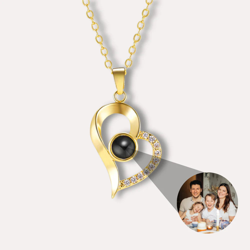 Fotoğraflı Kişiye Özel Kalp Kolye
